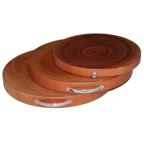 YES4HOMES 3 Natural Hardwood Hygienic Kitchen Cutting Wooden Chopping Board Round