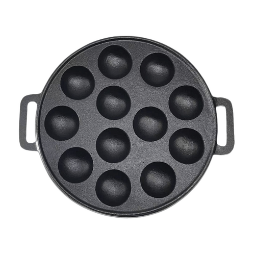 YES4HOMES 12 Holes Mini Cast Iron Cake Pan Mini Dutch Pancake Cake Pan