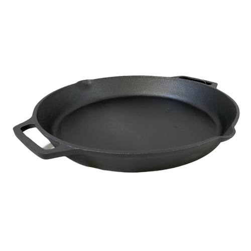 YES4HOMES Cast Iron Fry Paella Pan Pre-Seasoned Barbecue  Oven Safe Grill Frypan