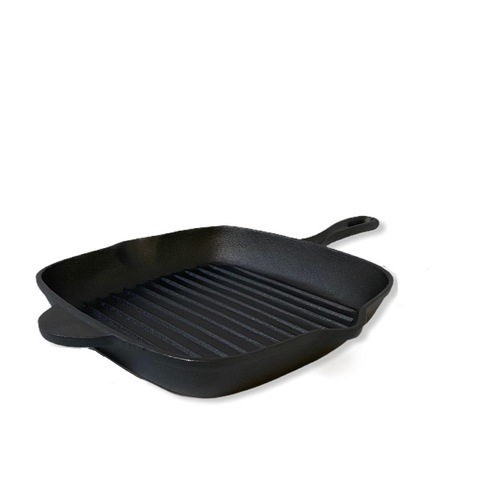 YES4HOMES Cast Iron Barbecue Skillet Fry Griddle Pan Pre-Seasoned Oven Safe  Grill Frypan