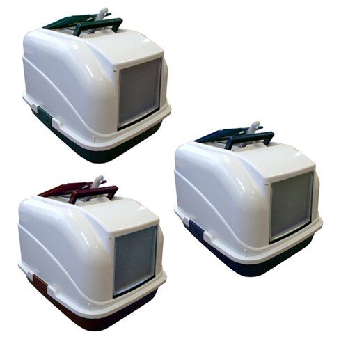 YES4PETS New Rect Portable Hooded Cat Toilet Litter Box Tray House With Handle and Scoop