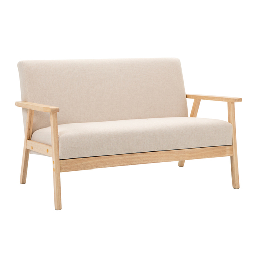 Artiss 2 Seater Fabric Sofa Chair - Beige
