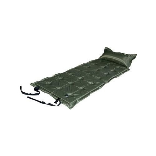 Trailblazer 21-Points Self-Inflatable Satin Air Mattress With Pillow - OLIVE GREEN