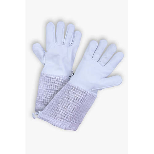 Beekeeping Bee Gloves Goat Skin 3 Mesh Ventilated Gloves-M