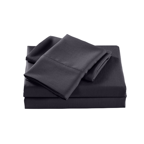 Casa Decor 2000 Thread Count Bamboo Cooling Sheet Set Ultra Soft Bedding - Single - Charcoal