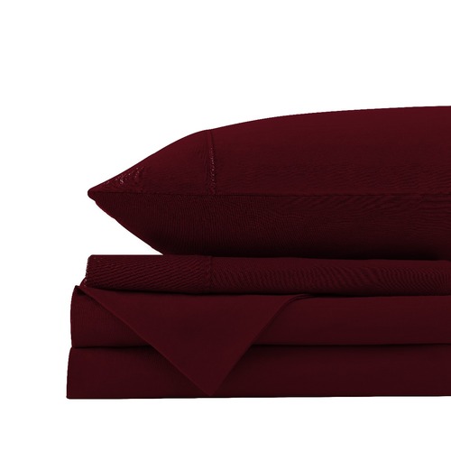 Royal Comfort Vintage Washed 100% Cotton Quilt Cover Set Bedding Ultra Soft - Double - Mulled Wine