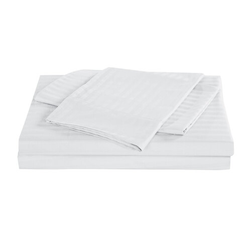 Kensington 1200 Thread Count 100% Egyptian Cotton Sheet Set Stripe Hotel Grade - Double - White