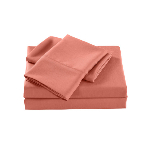 Royal Comfort 2000 Thread Count Bamboo Cooling Sheet Set Ultra Soft Bedding - Single - Peach