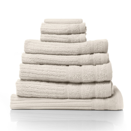 Royal Comfort Eden Egyptian Cotton 600GSM 8 Piece Luxury Bath Towels Set - Beige