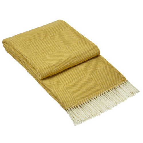 Hampton Throw - Merino Wool Blend - Mustard