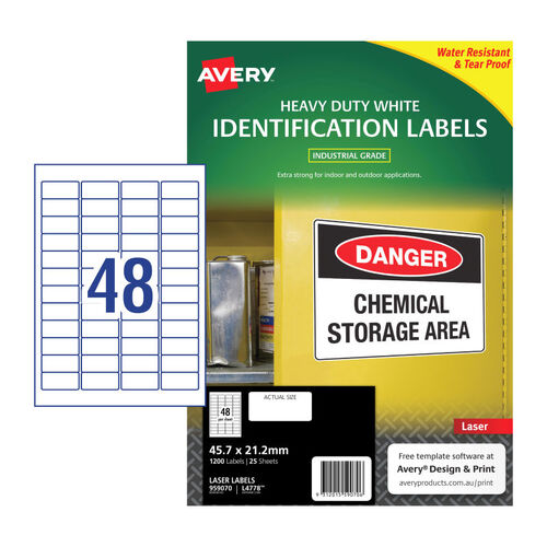 AVERY Laser Label HD L4778 48Up Pack of 25