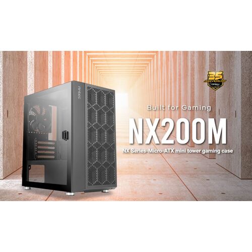 ANTEC NX200M m-ATX, ITX Value Case, Large Mesh Front for excellent cooling, Side Window, 1x 12CM Fan Included, Radiator up to 240mm