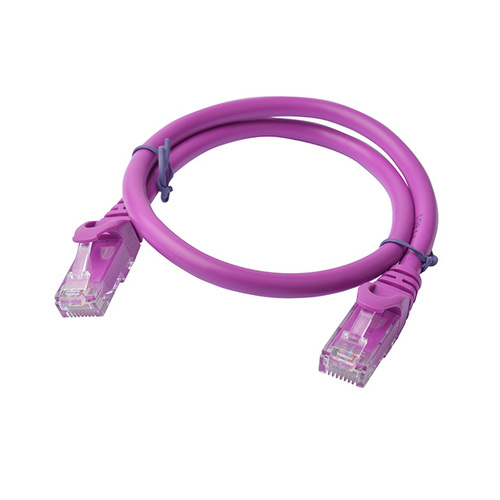 8WARE Cat6a UTP Ethernet Cable 0.5m (50cm) Snagless Purple