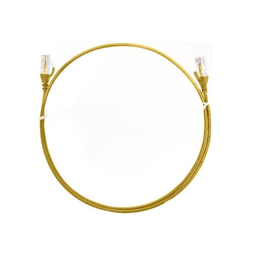 8WARE CAT6 Ultra Thin Slim Cable 3m / 300cm - Yellow Color Premium RJ45 Ethernet Network LAN UTP Patch Cord 26AWG for Data Only, not PoE