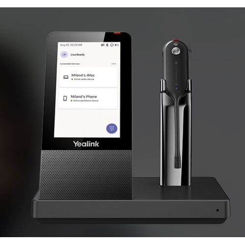 YEALINK WH67 Standard UC DECT Wireless Headset With Touchscreen, Busy light On Headset. All Devices in One. All Connection in One. All Control in One