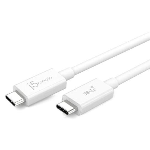 J5create JUCX01 USB-C 3.1 to USB-C 70cm Coaxial cable Speeds up to 10 Gbps SuperSpeed+ & 20V/5A 100W power delivery