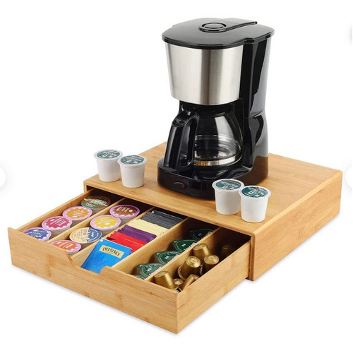 Bamboo K-Cup Coffee Pod Holder Storage Organizer  for Kitchen, Jewelry and Cosmetic