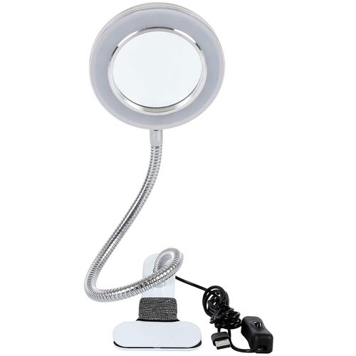 Lighting LED 8X Magnifying Lamp with Metal Clamp 360° Flexible Gooseneck and USB Plug Design for Tattoo, Manicure and Reading