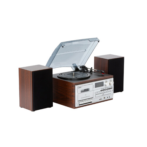 Audio Home Entertainment System (Brown) Turntable, CDs, Vinyl, Wireless Streaming & More