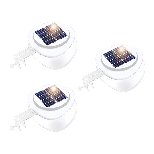 Solar Multipurpose Light (3-Piece, White) w/ Screw & Mount, Energy-Saving