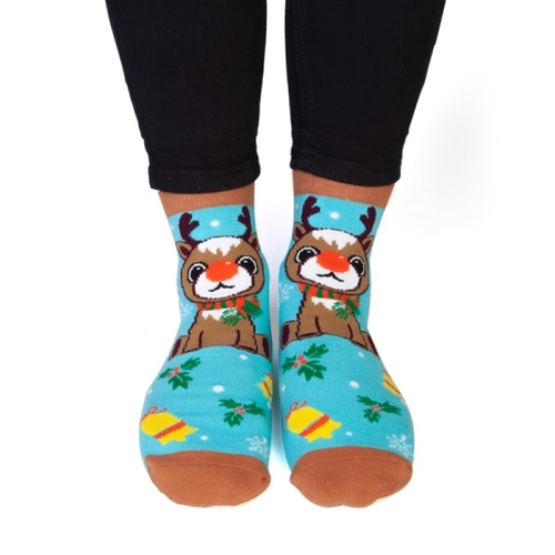 Christmas Reindeer Feet Speak Socks
