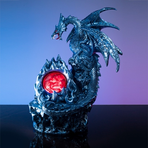 Ice Dragon with Fiery LED Crystal Ball