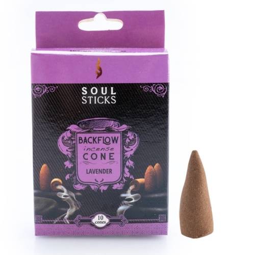Soul Sticks Lavender Backflow Incense Cone - Set of 10