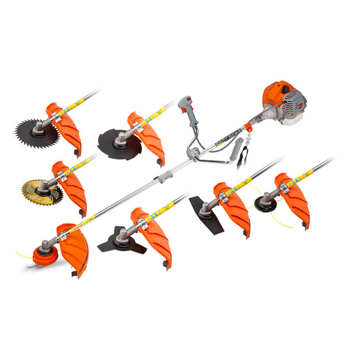 MTM 62cc 7in1 Brush Cutter Long Reach Garden Multi-Tool , Pole Trimmer, Hedge & Line Trimmer, 12" Tree Trimming Pruning, 2 Extension Shafts
