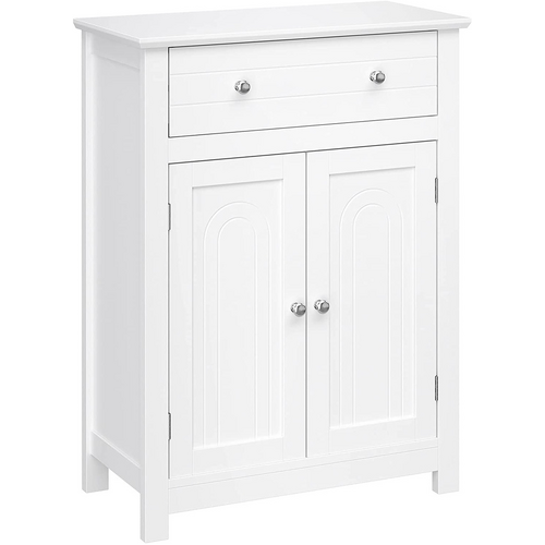 VASAGLE Floor Cabinet with Drawer and 2 Doors White BBC61WT