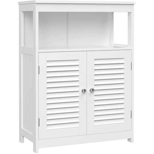 VASAGLE Floor Cabinet with Shelf and 2 Doors White BBC40WT