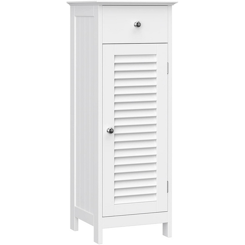VASAGLE Floor Cabinet with Drawer and 1 Door White BBC43WT