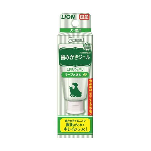 [6-PACK] Lion Japan Pet Kiss Toothpaste Gel For Pets 40g Leaf Flavor