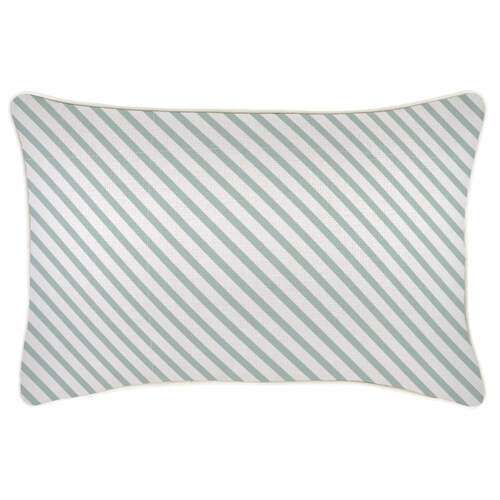 Cushion Cover-With Piping-Side Stripe Seafoam-35cm x 50cm