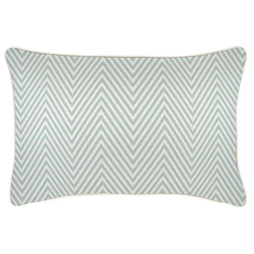 Cushion Cover-With Piping-Zig Zag Pale Mint-35cm x 50cm