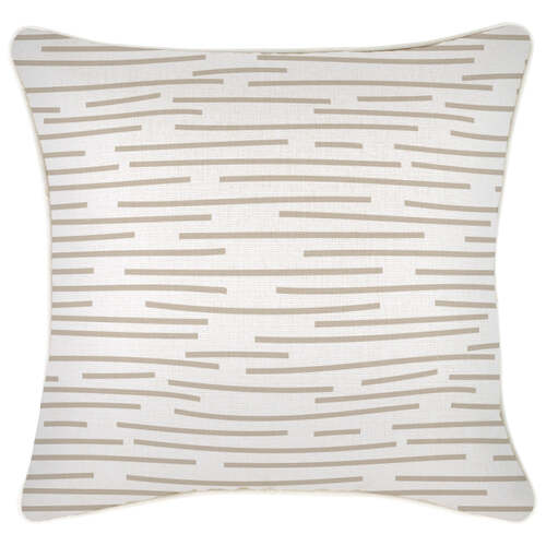 Cushion Cover-With Piping-Earth-Lines-Beige-45cm x 45cm