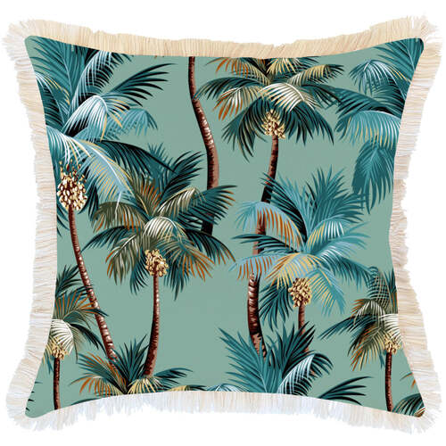 Cushion Cover-Coastal Fringe-Palm Trees Lagoon-60cm x 60cm