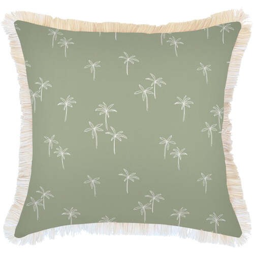 Cushion Cover-Coastal Fringe-Palm Cove Sage-60cm x 60cm