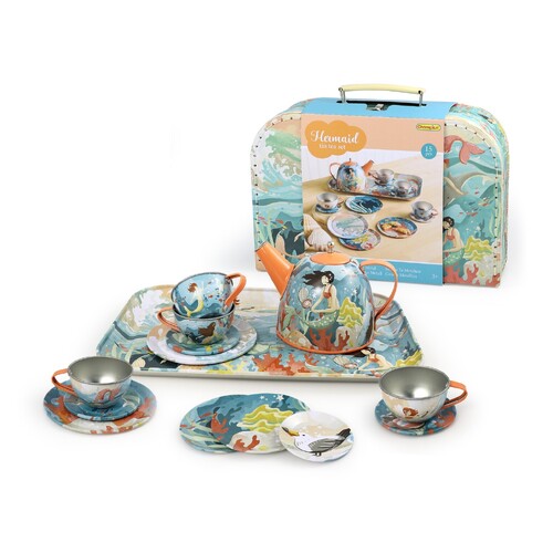 MERMAID TIN TEA SET IN SUITCASE