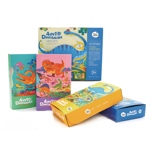 4 IN 1 DINOSAURS GLOW IN THE DARK JIGSAW PUZZLES