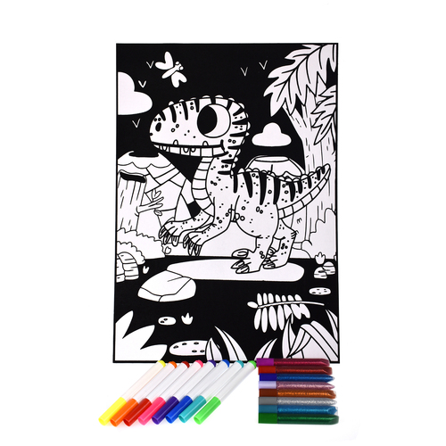 DINOSAUR VELVET COLOURING CRAFT KIT