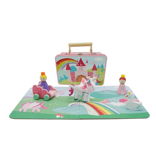 UNICORN PLAYSET IN TIN CASE
