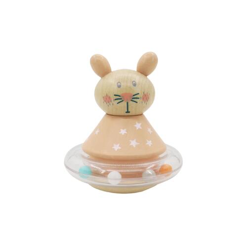 WOODEN ANIMAL ROLY-POLY RABBIT
