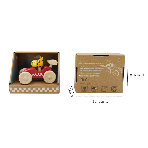 RETRO MD RACING CAR WITH CUTE LEOPARD DRIVER RED