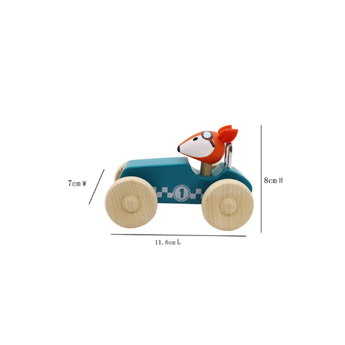 RETRO MD RACING CAR WITH CUTE FOX DRIVER GREEN