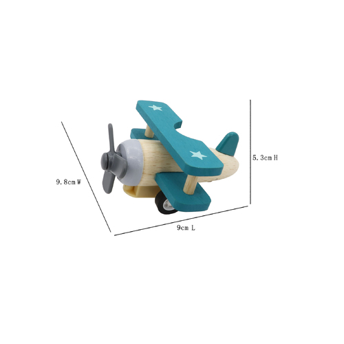 RETRO PULL BACK BIPLANE GREEN