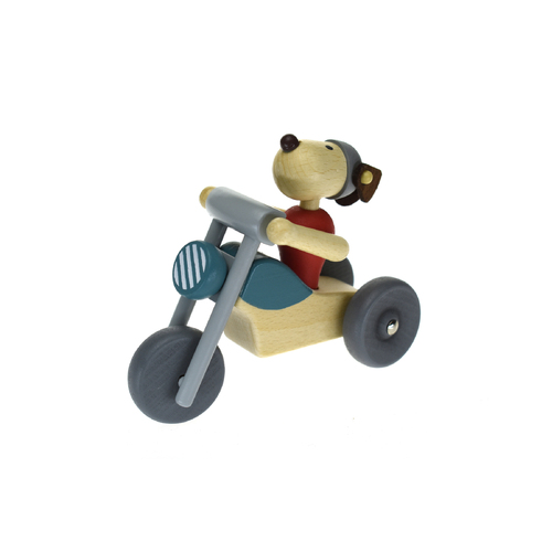 RETRO MD MOTORCYCLE WITH CUTE DOG RIDER BLUE BIKE