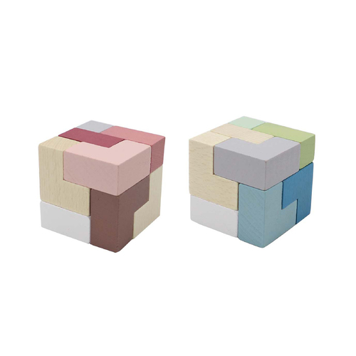 CALM & BREEZY SOMA CUBE WOODEN BRAIN TEASER PUZZLE
