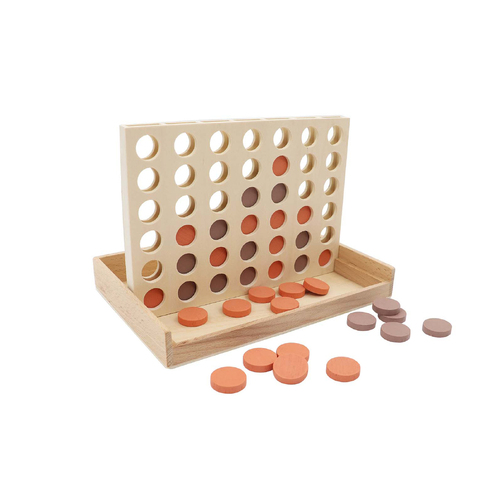 CALM & BREEZY WOODEN 4 IN A ROW GAME TERRACOTTA