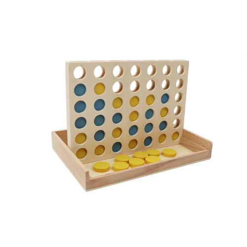 CALM & BREEZY WOODEN 4 IN A ROW GAME BOATHOUSE BLUE