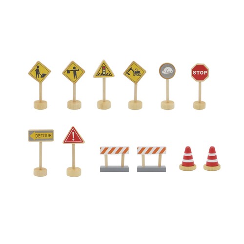 WOODEN CONSTRUCTION ROAD SIGN